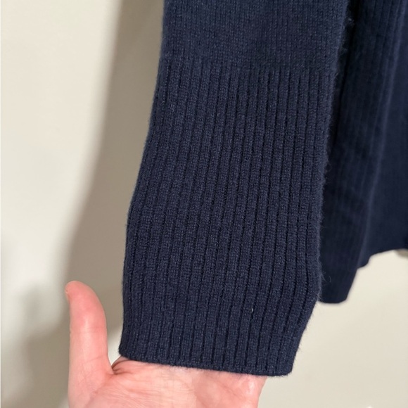 Nordstrom Signature Navy Blue Women's Open Front Cashmere Sweater Medium Cozy - Picture 4 of 9
